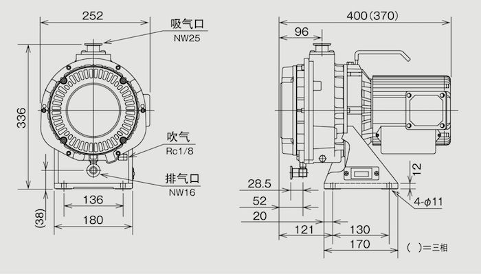 ISP-250C的尺寸图